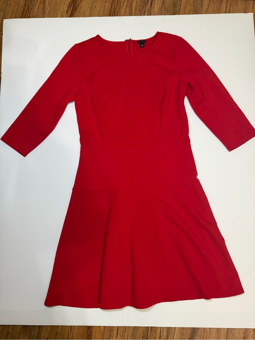 Ann Taylor Red Fit & Flare Dress Size 6 | 3/4 Sleeve
